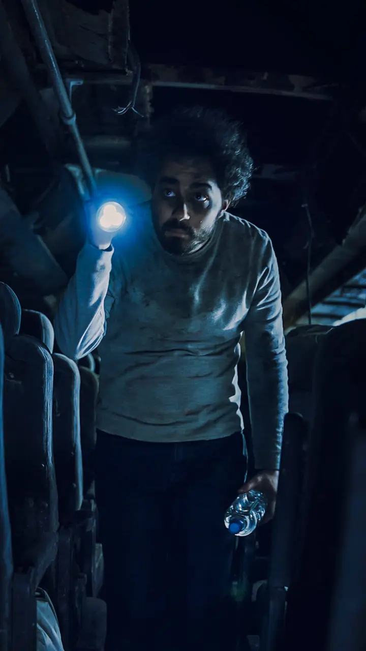 Water Scarcity main thumbnail: Baha Lajmi holding a light and water bottle